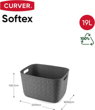 Load image into Gallery viewer, Curver Softex Large Baskets - 19L, 22.1 x 29.2 x 37.9cm, Grey
