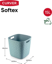 Load image into Gallery viewer, Curver Softex Cube Baskets - 15L, 26.9 x 27.9 x 27.9cm, Blue
