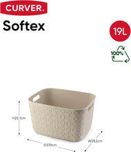 Load image into Gallery viewer, Curver Softex Large Baskets - 19L, 22.1 x 29.2 x 37.9cm, Off White
