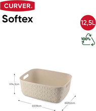 Load image into Gallery viewer, Curver Softex Medium Baskets - 12.5L, 37.9 x 29.2 x 14.3cm, Off White

