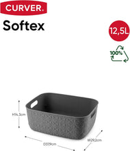 Load image into Gallery viewer, Curver Softex Medium Baskets - 12.5L, 37.9 x 29.2 x 14.3cm, Grey
