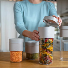 Load image into Gallery viewer, Lekue Flip Food Storage Set of 3 Containers and 2 Accessories - Translucent Green
