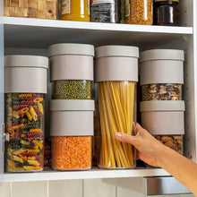 Load image into Gallery viewer, Lekue Flip Food Storage Set of 3 Containers and 2 Accessories - Translucent Green
