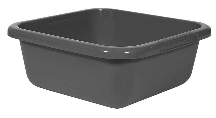 Curver Square Basin with Grip - 15L, Dark Grey