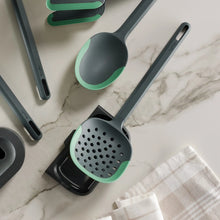 Load image into Gallery viewer, Lekue Cooking Utensils Set of 5 with Base - Dark Grey
