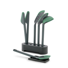 Load image into Gallery viewer, Lekue Cooking Utensils Set of 5 with Base - Dark Grey
