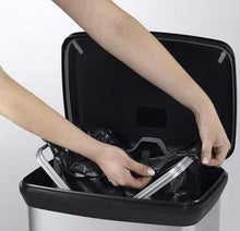 Load image into Gallery viewer, Curver Deco Rectangular Pedal Bin with Inner Bucket - 50 Liters, open lid.
