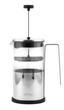 Load image into Gallery viewer, Vialli Design Tea Pot with French Press Diamante - 1000ml, Silver
