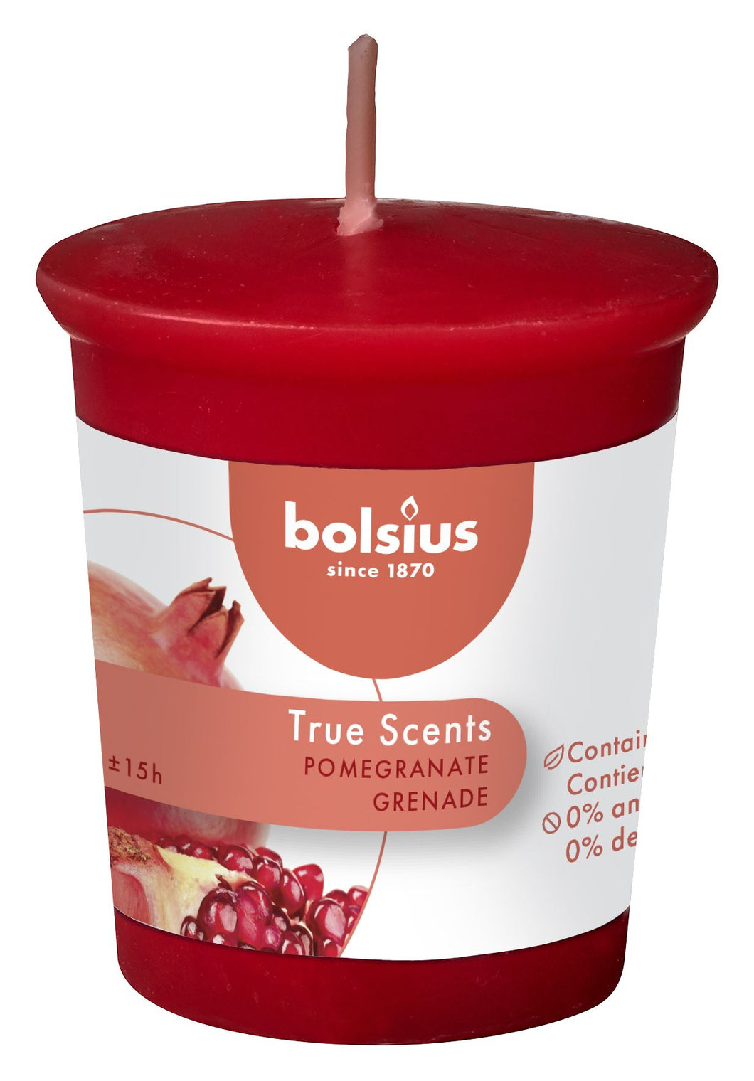 Bolsius True Scents Votive Candle, 53/45mm - Pomegrante