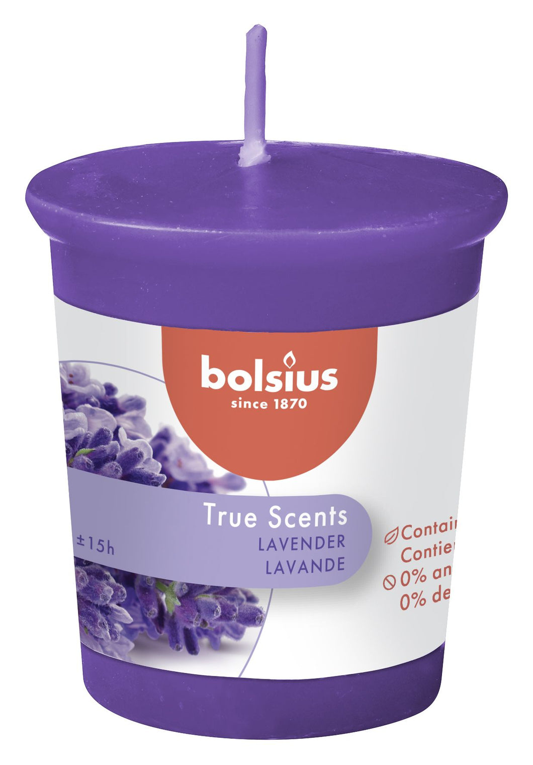 Bolsius True Scents Votive Candle, 53/45mm - Lavender