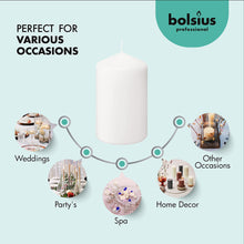 Load image into Gallery viewer, Bolsius Professional Pillar Candles, Tray of 20 Candles - 100/48mm, White
