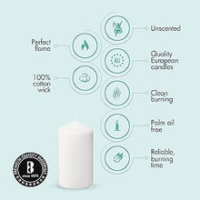 Load image into Gallery viewer, Bolsius Professional Pillar Candles, Tray of 20 Candles - 100/48mm, White
