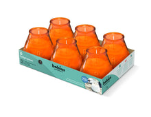 Load image into Gallery viewer, Bolsius Twilight Glass Candles, Unscented, Tray of 6 Candles - 104/96mm, Orange
