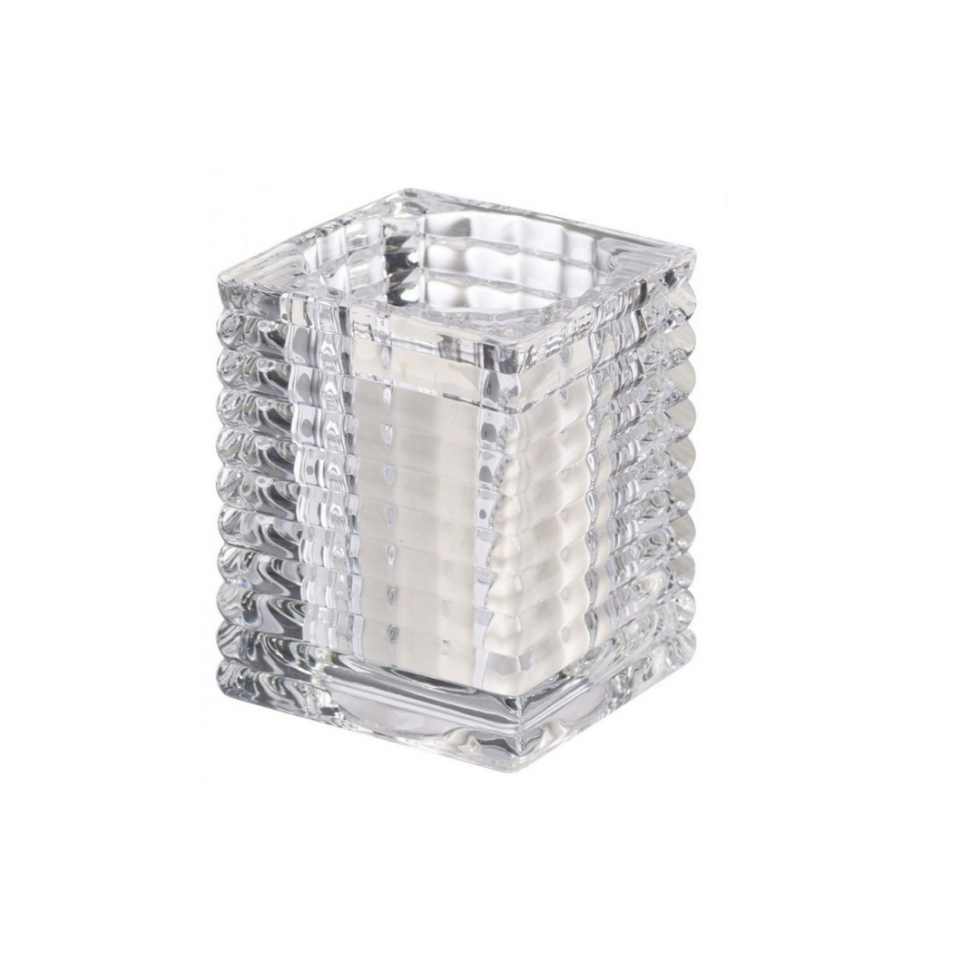Bolsius Glass Ribbed Relight Holders, Box of 6 - Clear