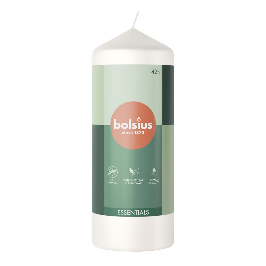 Bolsius Essentials Unscented Pillar Candle 150/58mm - Cloudy White