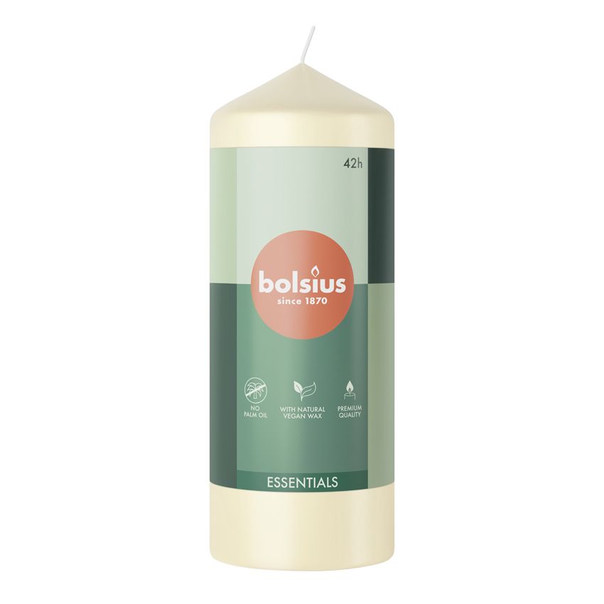 Bolsius Essentials Unscented Pillar Candle 150/58mm - Soft Pearl