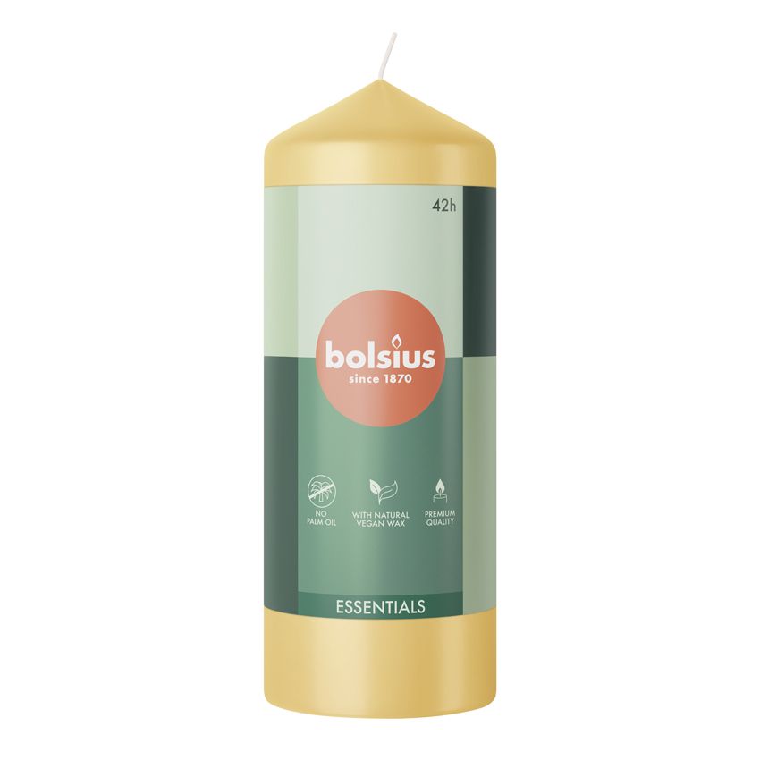 Bolsius Essentials Unscented Pillar Candle 150/58mm - Oat Beige
