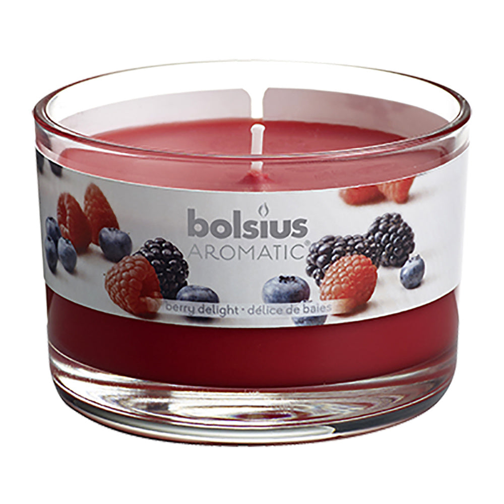 Bolsius Aromatic Candle in a Glass Jar - Scented - 63/90mm, Berry Delight