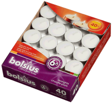 Load image into Gallery viewer, Bolsius Box of 40 Tealight Candles, 6-hour Burn Time
