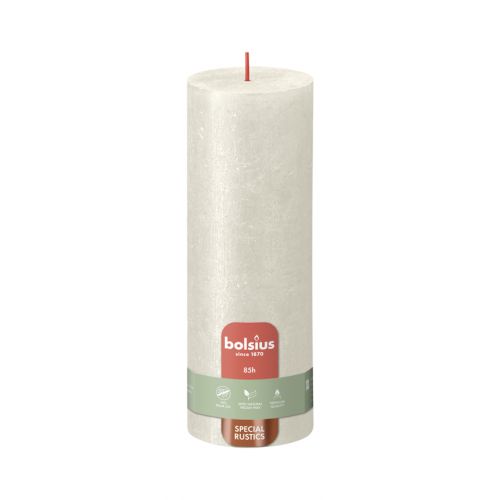Bolsius Shimmer Special Rustic Pillar Candle, Ivory - 190/68mm