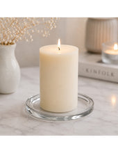 Load image into Gallery viewer, Bolsius Glass Round Candle Plate - 110mm

