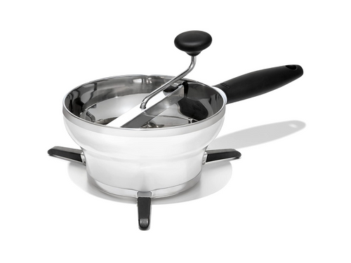 OXO Good Grips Food Mill - Stainless Steel, 2 Liters, angled view.