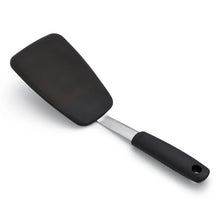 Load image into Gallery viewer, OXO Good Grips Small Silicone Flexible Turner - Black, angled view.

