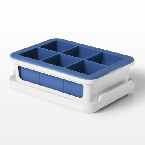 Side view of OXO Good Grips Covered Silicone Ice Cube Tray - Large Cube.