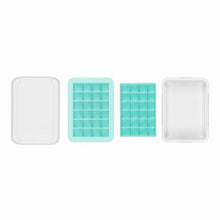 Load image into Gallery viewer, OXO Good Grips Ice Cube Tray with Cover - Small Cubes, top view, all parts. 
