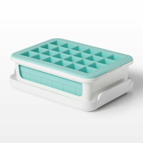 OXO Good Grips Ice Cube Tray with Cover - Small Cubes, angled view.