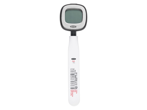 OXO Good Grips Digital Instant Read Food Thermometer - Stainless Steel, top view.