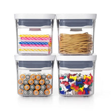 Load image into Gallery viewer, OXO Good Grips Pop Mini Container Set of 4 Pieces - 190ml, filled with stationery.
