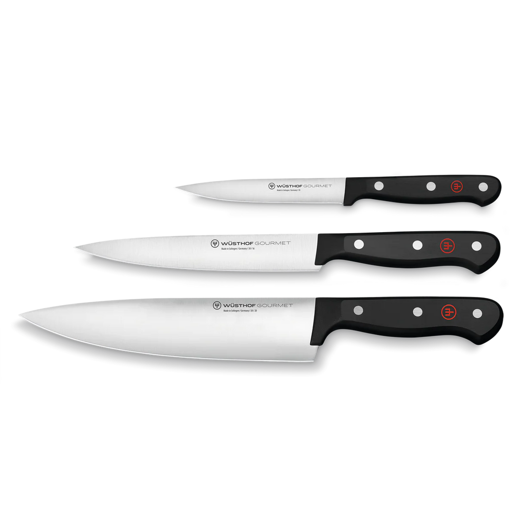 Wusthof Gourmet 3-Piece Knife Set - Black