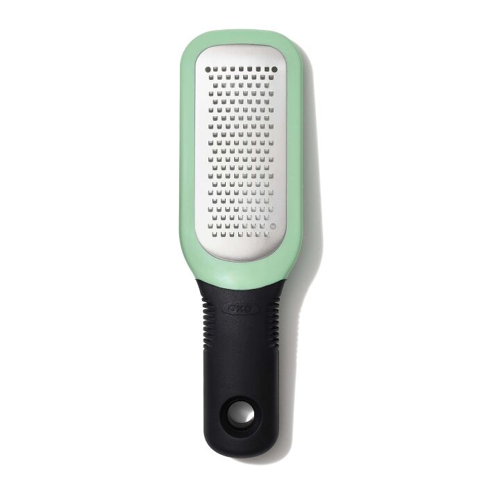 OXO Good Grips Etched Ginger & Garlic Grater - Mint Green, top view.