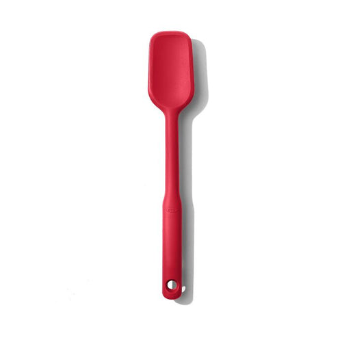 OXO Good Grips Silicone Spoon Spatula - Jam Red, top view.