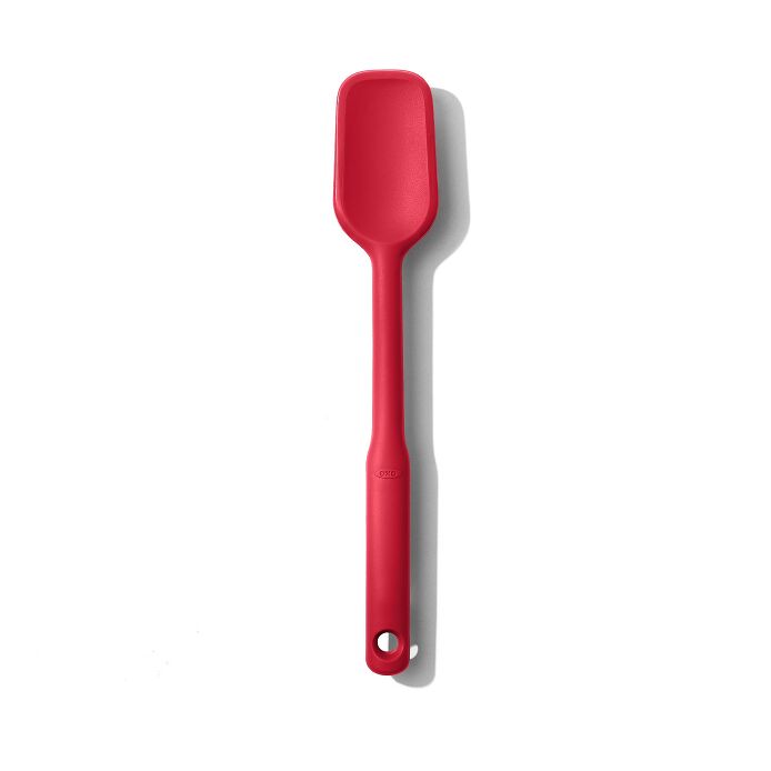 OXO Good Grips Silicone Spoon Spatula - Jam Red, top view.