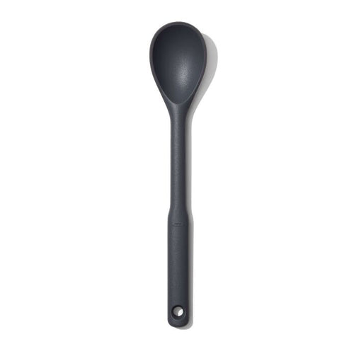 OXO Good Grips Silicone Spoon - Peppercorn, top view.