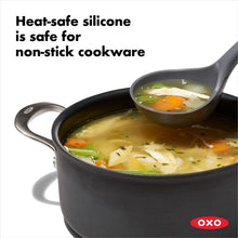 Load image into Gallery viewer, OXO Good Grips Silicone Everyday Ladle - Peppercorn, heat safe silicone.

