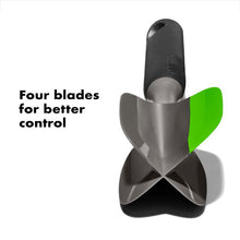 Load image into Gallery viewer, OXO Good Grips Scoop and Smash Avocado Tool - Dark Grey, 4 blades.
