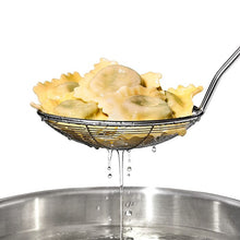 Load image into Gallery viewer, OXO Good Grips Scoop &amp; Strain Skimmer - Stainless Steel, in use.
