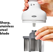 Load image into Gallery viewer, OXO Good Grips Vegetable Chopper - White, sharp stainless steel blade.
