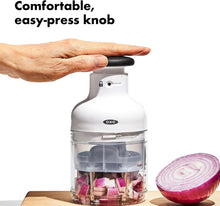 Load image into Gallery viewer, OXO Good Grips Vegetable Chopper - White, easy press.
