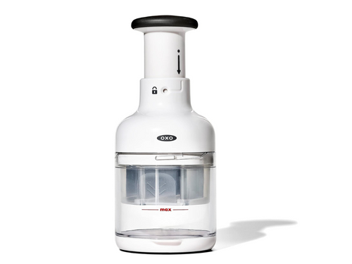 OXO Good Grips Vegetable Chopper - White, front view.