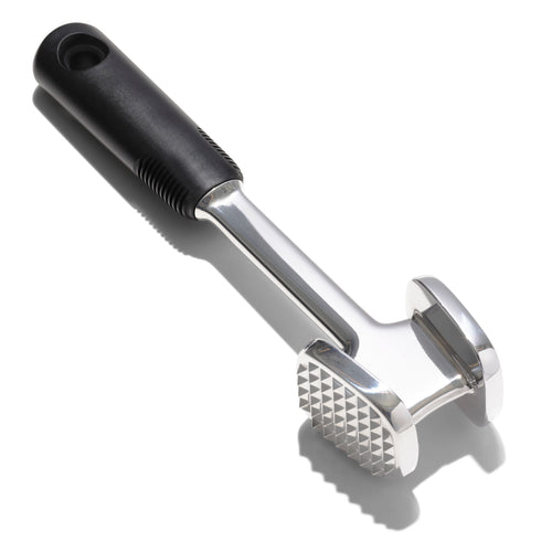 OXO Good Grips Meat Tenderizer - Die-Cast, angled view.