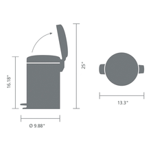 Load image into Gallery viewer, Brabantia New Icon Pedal Bin, 12 Liters - Brilliant Steel
