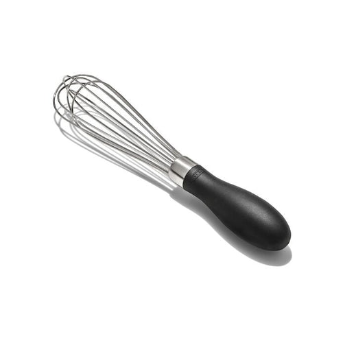 OXO Good Grips Mini Whisk - Black, angled view.
