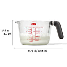 Load image into Gallery viewer, OXO Good Grips Glass Measuring Cup - 1000ml, with dimensions.
