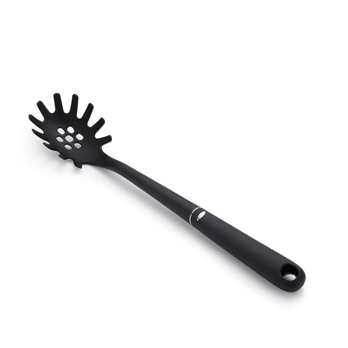 OXO Good Grips Nylon Spaghetti Server - Black, angled view.
