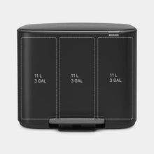 Load image into Gallery viewer, Brabantia Bo Pedal Bin - 3 X 11 Liters, Matt Black
