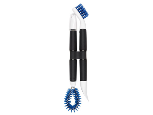 OXO Good Grips Kitchen Detail Cleaning Brush Set - White/Blue.
